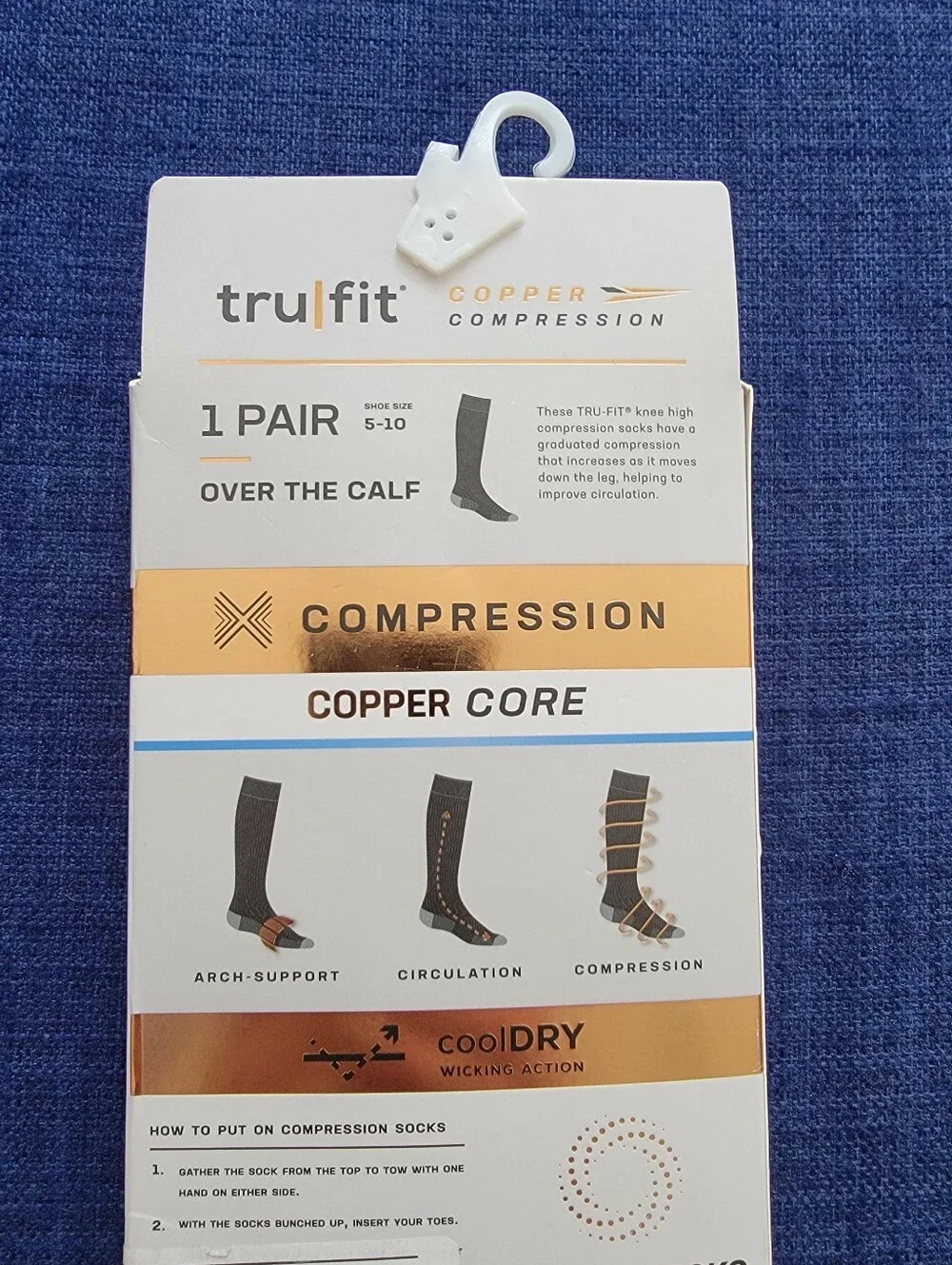 Trufit Copper Energy Socks - Black, Size 5-10